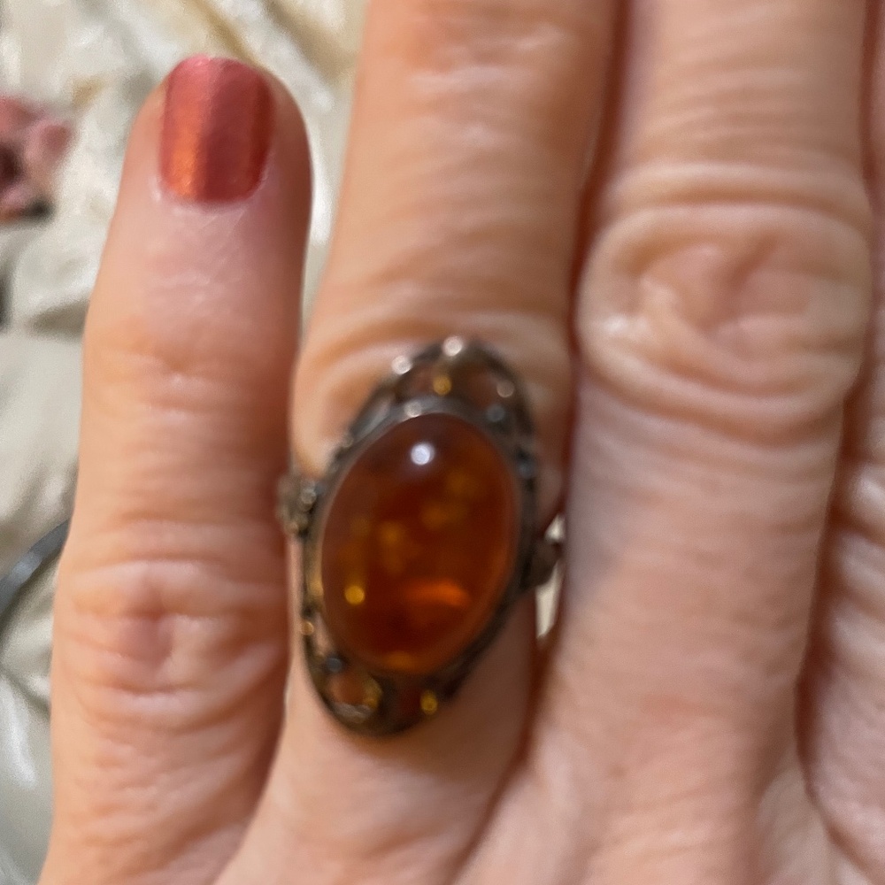 Amber Sterling silver 9.25 size 5